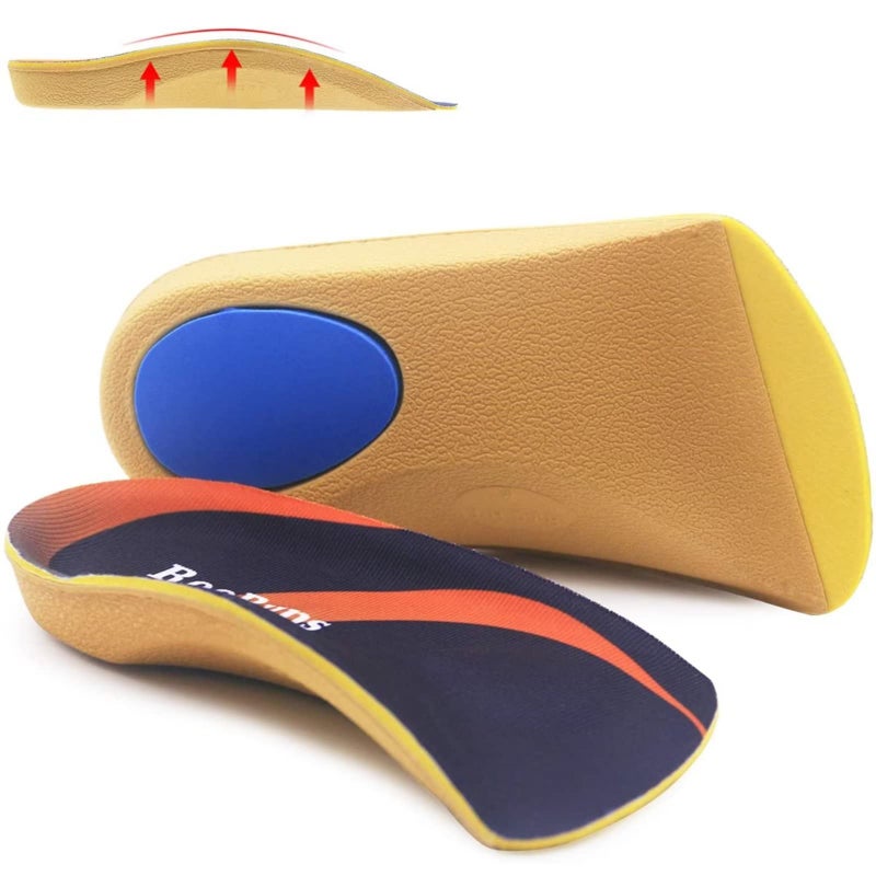 RooRuns 34 Arch Support Insoles for Women and Men Plantar Fasciitis Insoles with Metatarsal Pads Orthotic Shoe Inserts for Flat Feet Heel Pain Relief Pronation M Mens 6585 Womens 7595